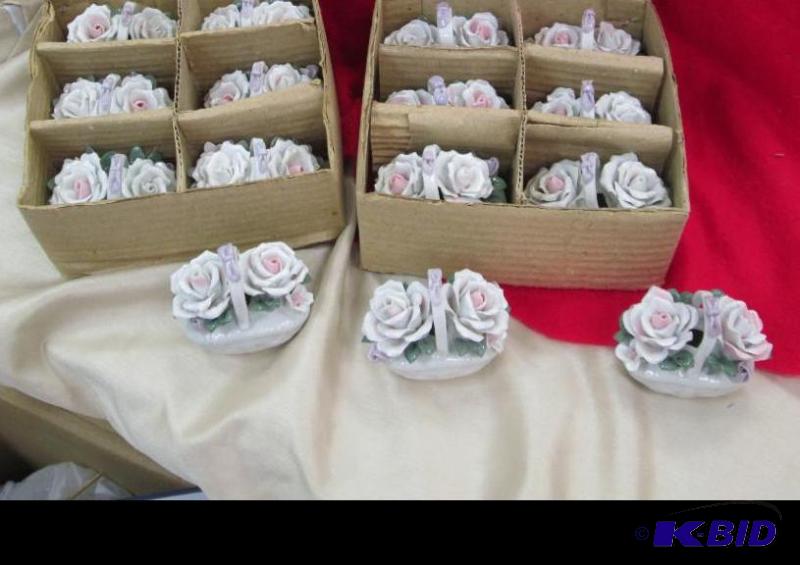 lot 218 image: Qty 15 Ceramic basket of flowers...