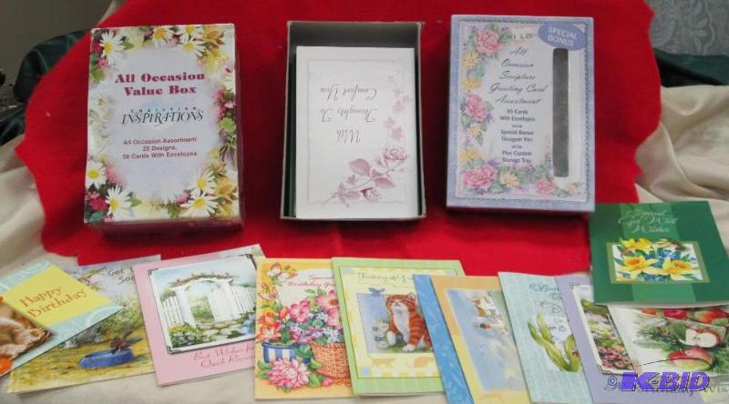 lot 219 image: Qty 2 boxes of all occasion cards...