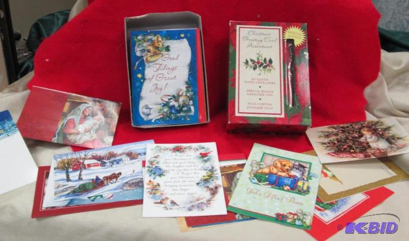 lot 221 image: Qty 2 boxes of chrisms cards...