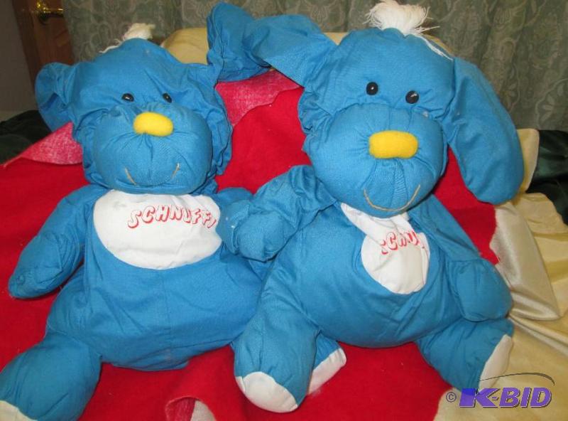 lot 223 image: Qty 2 Blue stuffed puppies Schnuffi...