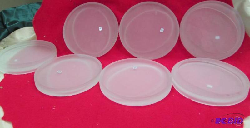 lot 224 image: Qty 7 Round Oval Pillar base Frost...