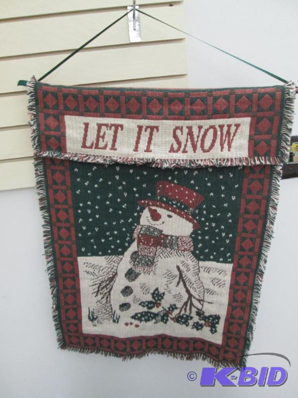 lot 231 image: Snowman that says let it snow is hanging deco...