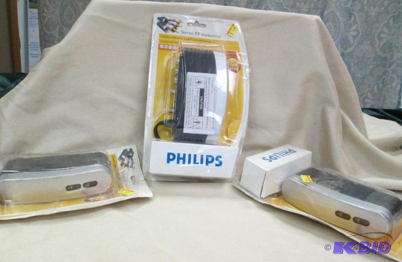 lot 255 image: Qty 3 Philips Stereo RF modulator Connect a D...