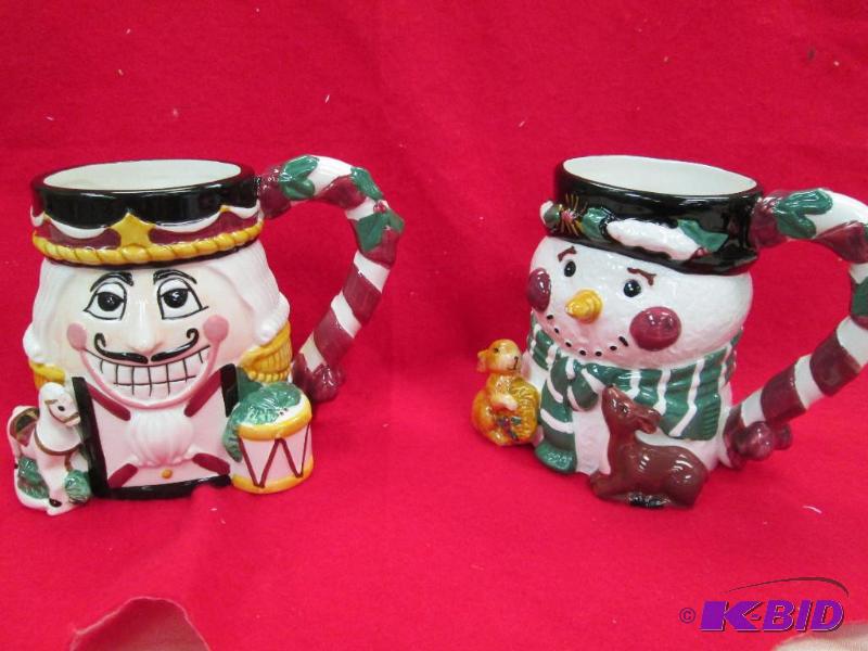 lot 256 image: Qty 2 Christmas mugs...