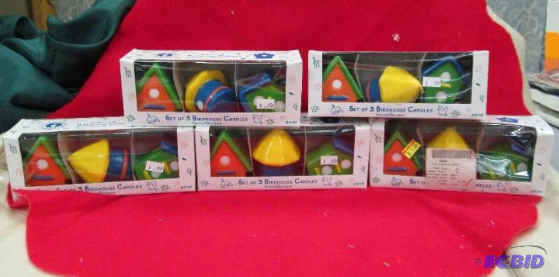 lot 320 image: Qty 5 Candle Craft Candle Co. Set of 3 Birdho...
