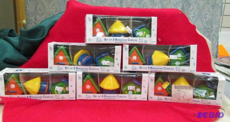 lot 321 image: Qty 6 Candle Craft Candle Co. Set of 3 Birdho...