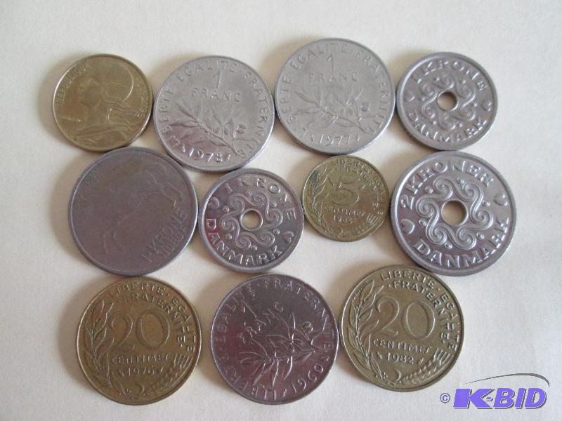 lot 72 image: France and Denmark coins...