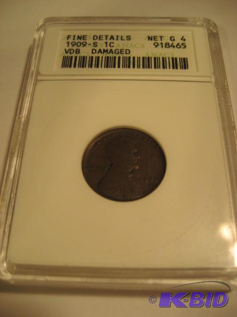 1909 S (SAN FRANCISCO MINT) VDB LINCOLN CENT ...