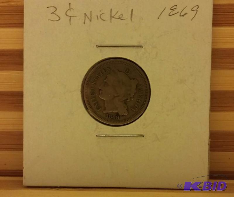 1869 THREE CENT NICKEL...