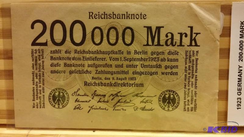 1923 GERMANY 200,000 MARK NOTE...