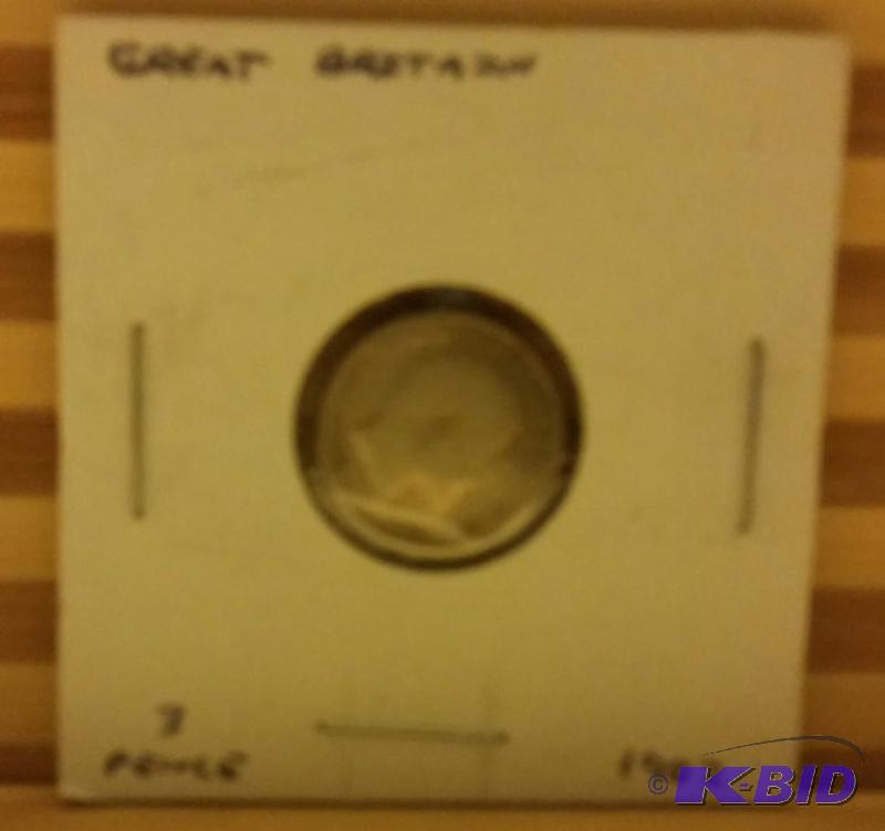1902 GREAT BRITAIN 3 PENCE SILVER, .925% SILV...