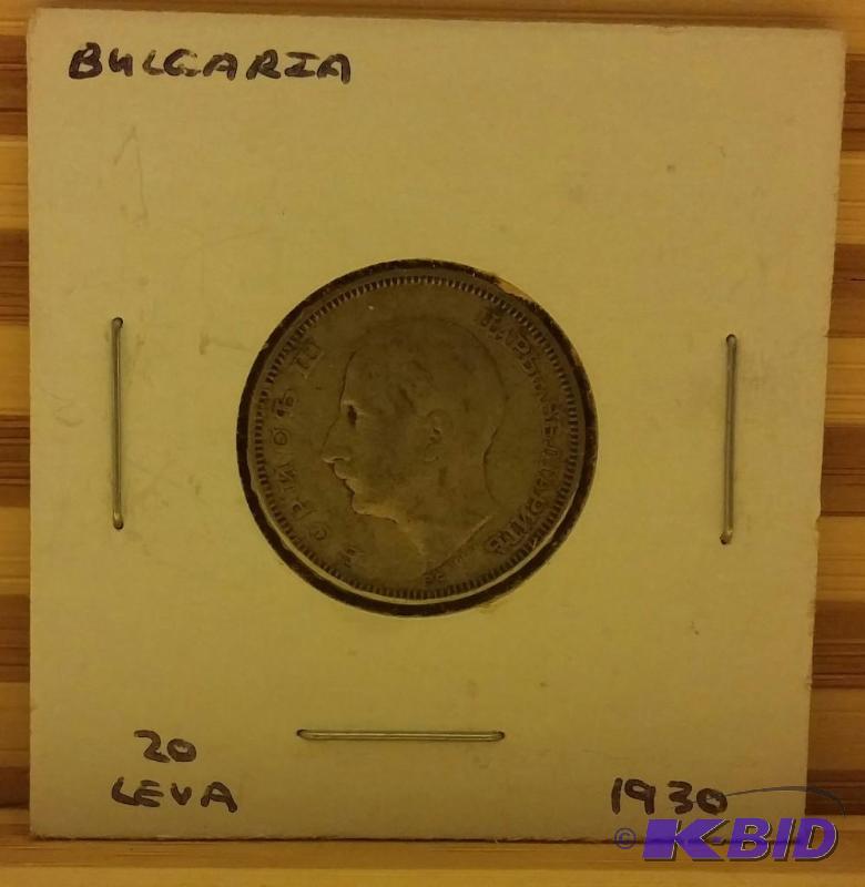 1930 BULGARIA 20 LEVA SILVER, 50% SILVER...