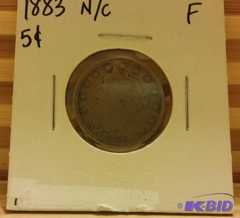 1883 LIBERTY  V-NICKEL NO CENTS VARIETY...