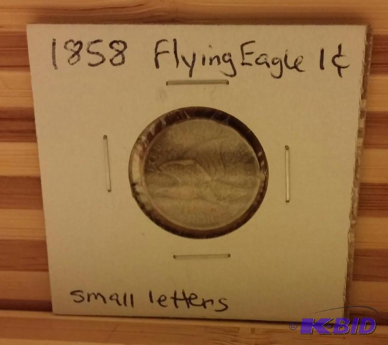 1858 FLYING EAGLE ONE CENT SMALL LETTERS TYPE...