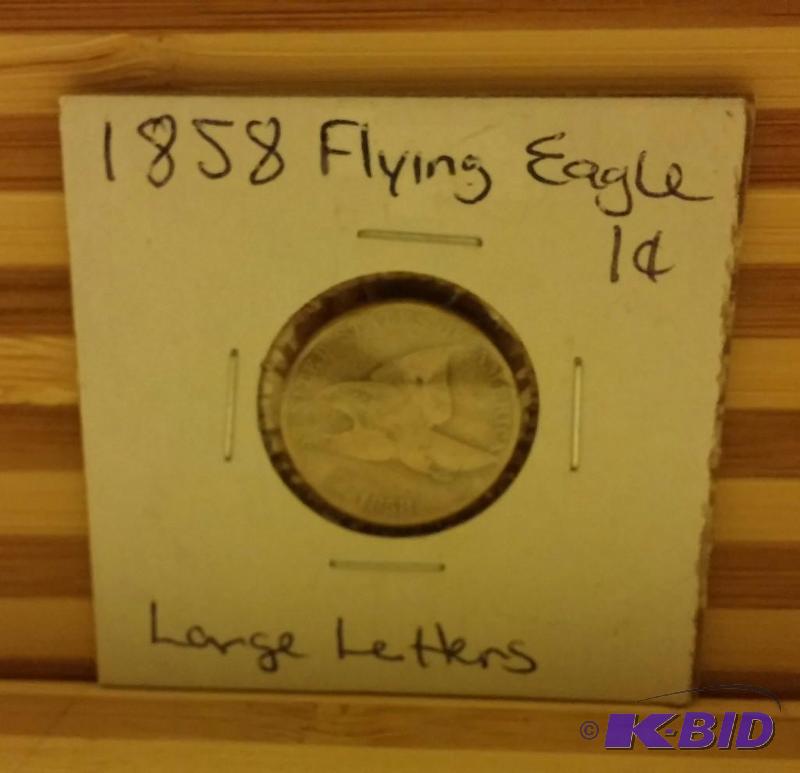 1858 FLYING EAGLE ONE CENT LARGE LETTERS TYPE...