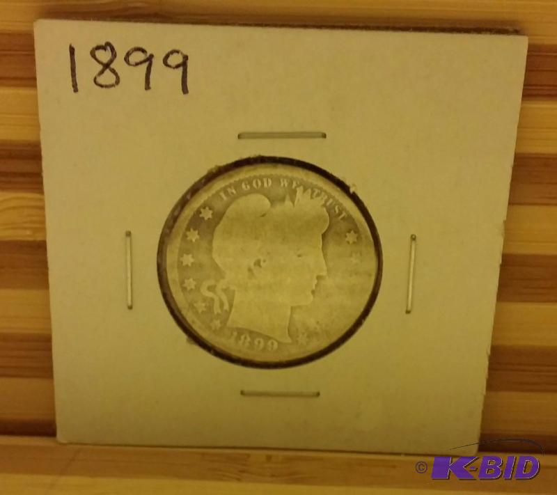1899 BARBER QUARTER 90% SILVER...
