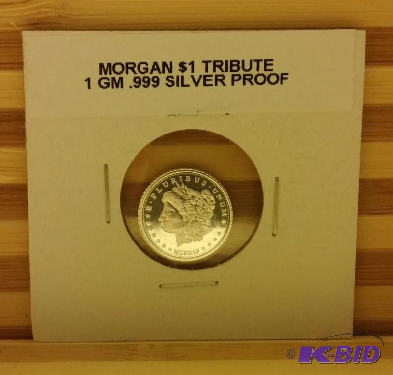MORGAN SILVER DOLLAR TRIBUTE PROOF 1 GM .999 ...