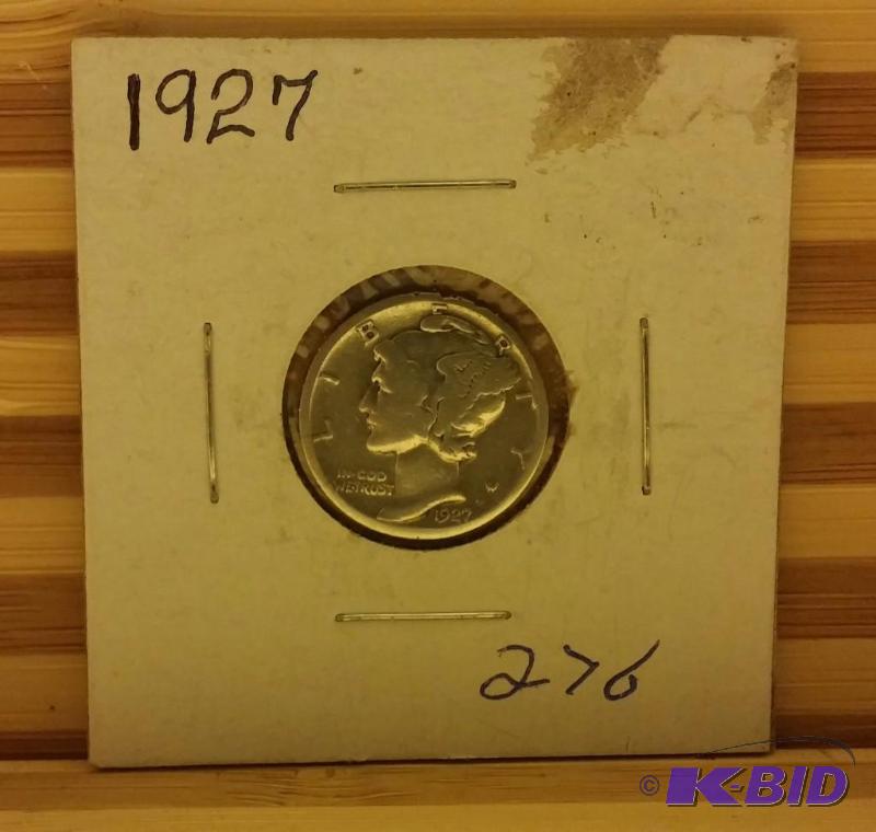 1927 MERCURY DIME 90% SILVER...