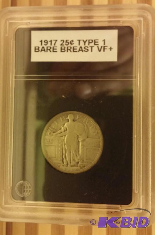 1917 STANDING LIBERTY QUARTER, TYPE 1 BARE BR...