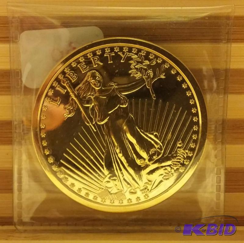 GOLD PLATED TWENTY DOLLAR GOLD TRIBUTE, ONE O...