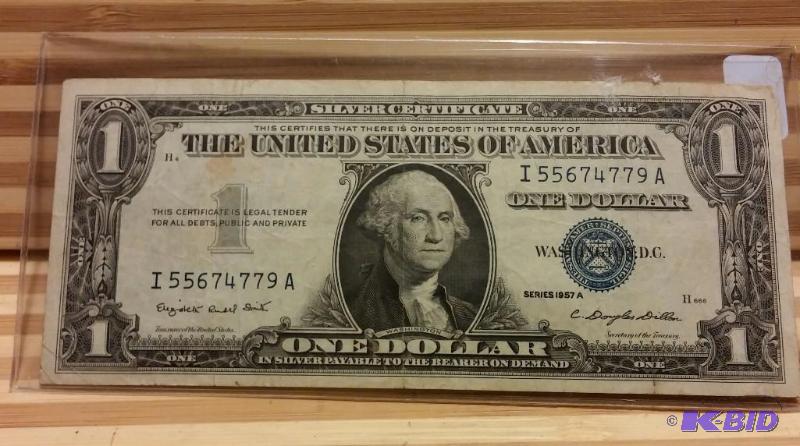 1957 ONE DOLLAR SILVER CERTIFICATE...