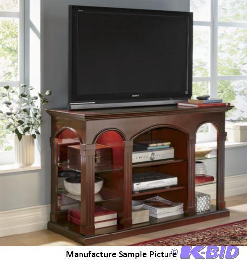 lot 10 image: Curio TV Stand -&nbspDefined by distinct arc...
