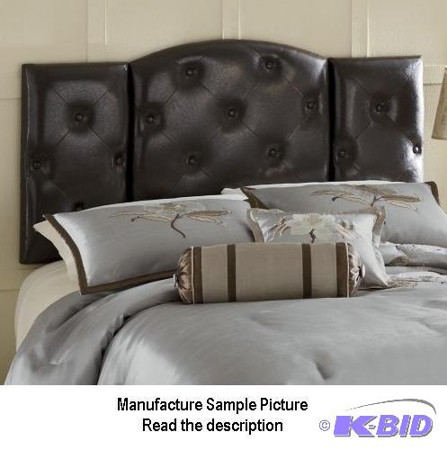 lot 107 image: King Size Coventry Dark Brown Tufted Headboar...