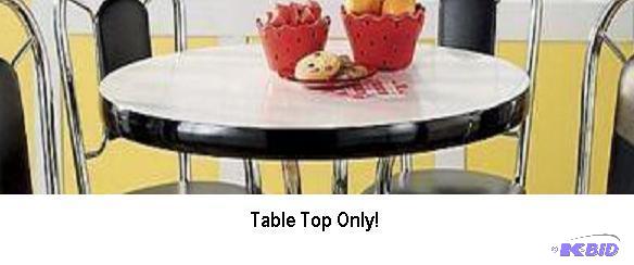 lot 121 image: Retro White and Black Table Top - Top Only - ...