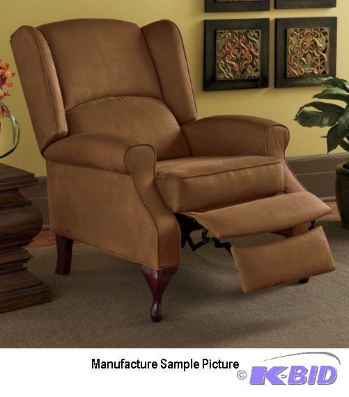 lot 127 image: Chocolate Brown Push Back Recliner Chair - Th...