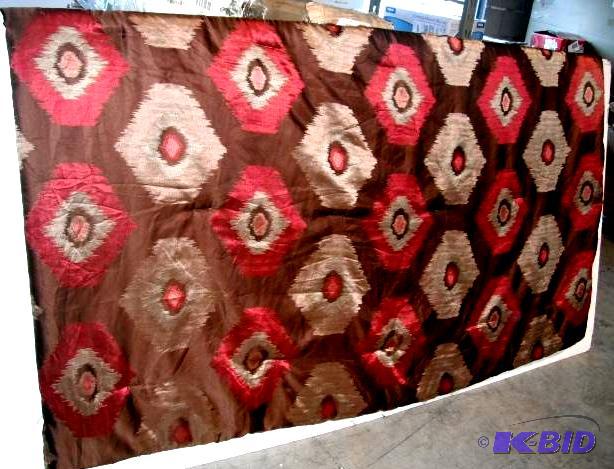 lot 128 image: Queen Comforter Set - Maroon, chocolate brown...