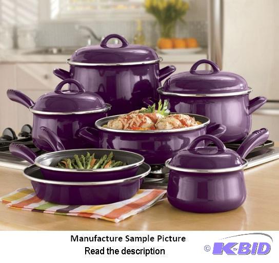 lot 130 image: Ginnys 11 Piece Cookware Set - Purple - The G...