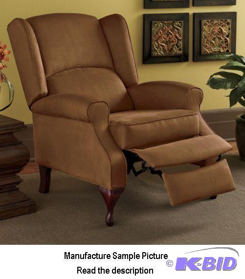 lot 132 image: Chocolate Brown Push Back Recliner Chair - Th...
