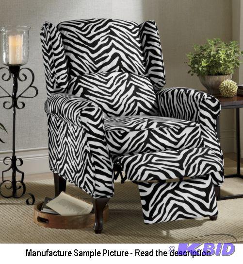 lot 137 image: Zebra Wingback Recliner -&nbspThe classic wi...