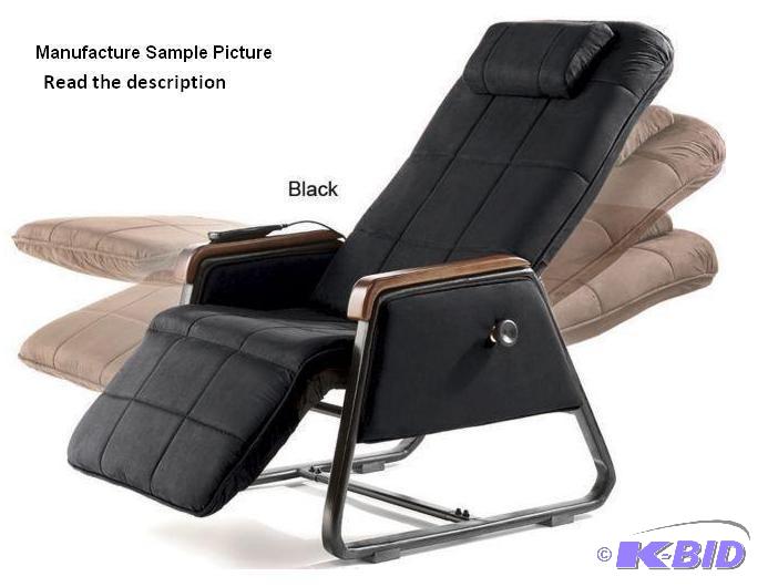 lot 156 image: Black Microfiber Zero Gravity Massage Chair w...