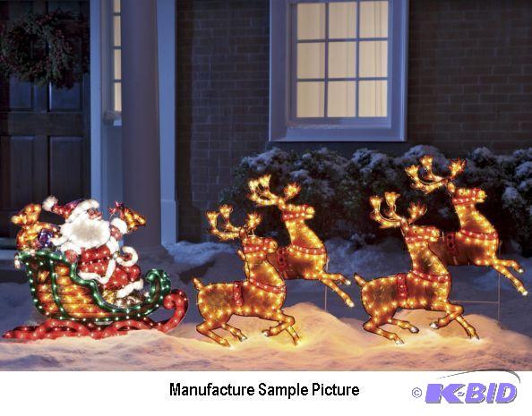 lot 157 image: Holographic Santa Sleigh with Reindeer - ...