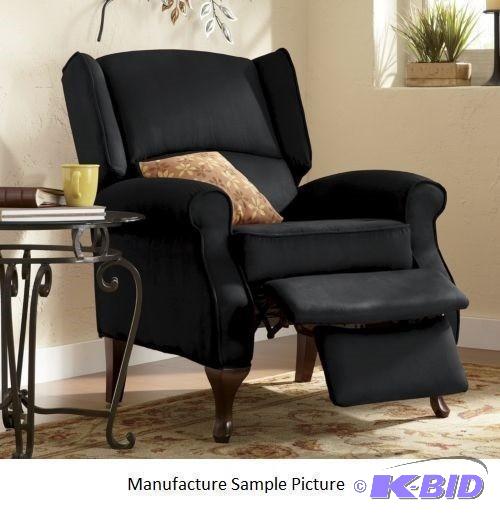 lot 159 image: Black Wingback Recliner Chair - This wingback...