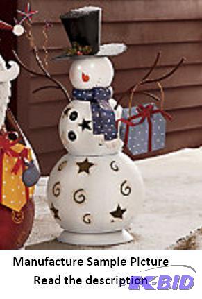 lot 4 image: Lighted Holiday Bobble Head Snowman - Has fli...