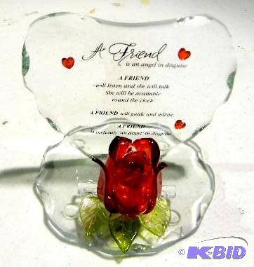lot 70 image: Crystal Friendship Heart - 3.5" h x 4.25...