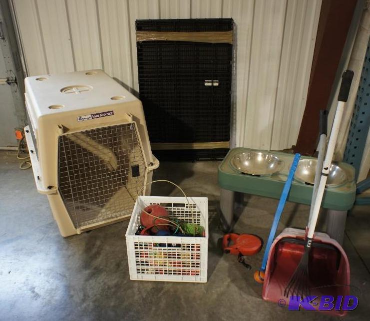 Large Dog Accessory Lot - Dog cage 27&quot x...