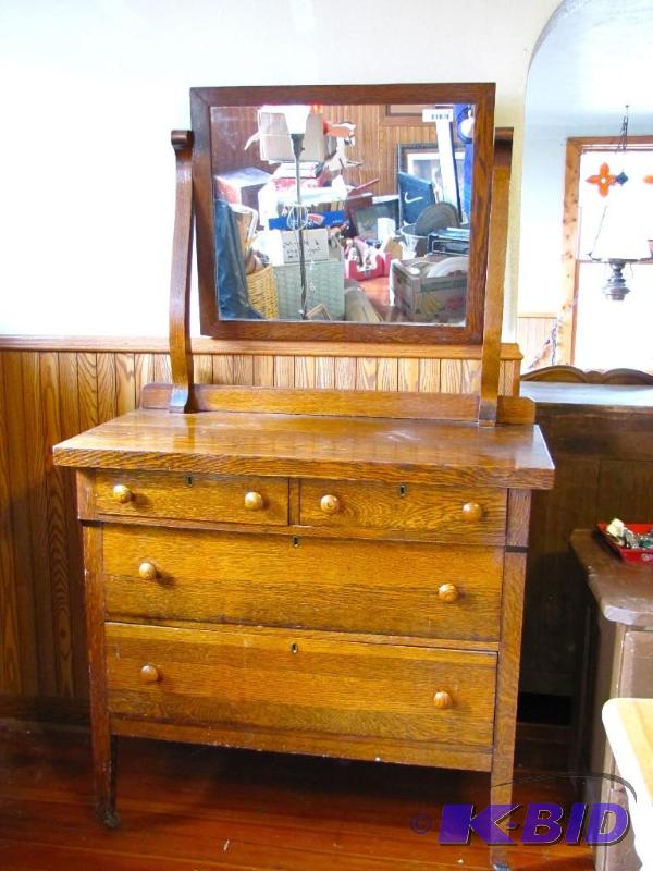 lot 11 image: Antique Dresser and Mirror. Very good conditi...