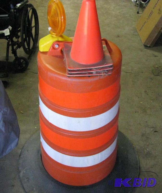 lot 136 image: Caution Cones & Roadway Tube Marker with ...