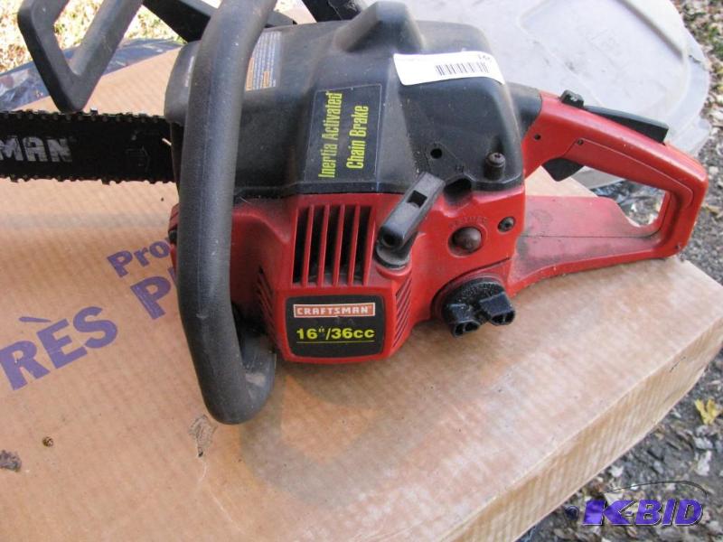 lot 144 image: Craftsman 16" Gas Chainsaw. Works per co...