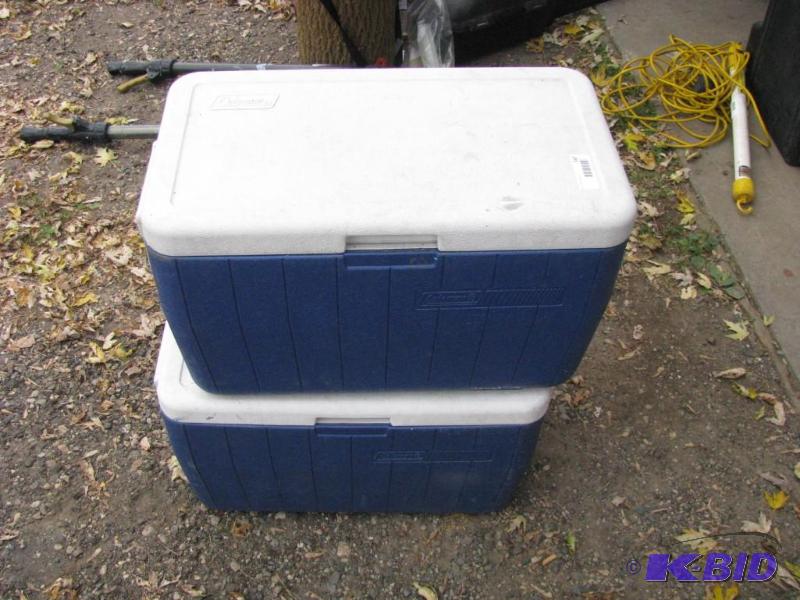 lot 147 image: 2 Coleman coolers with drains....