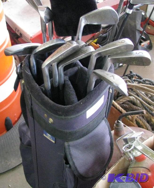 lot 168 image: Set of golf clubs and bag. Driver & irons...