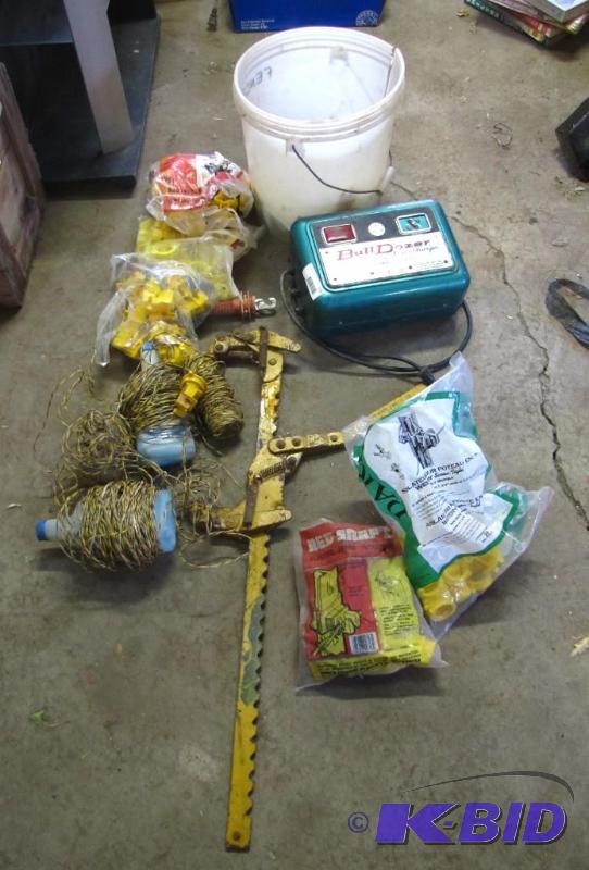 lot 176 image: Fencing Materials Eclectic Wires, Insulators,...