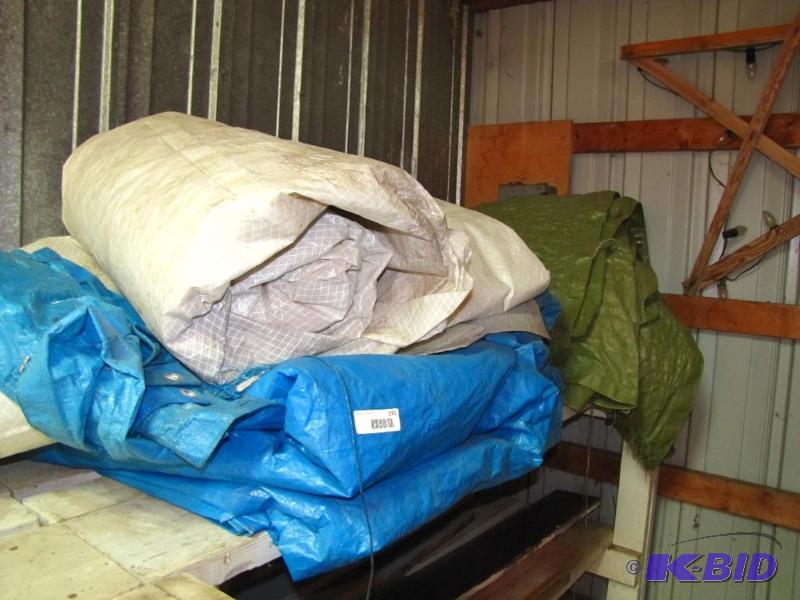 lot 190 image: Shelf lot of larger Tarps, 4...