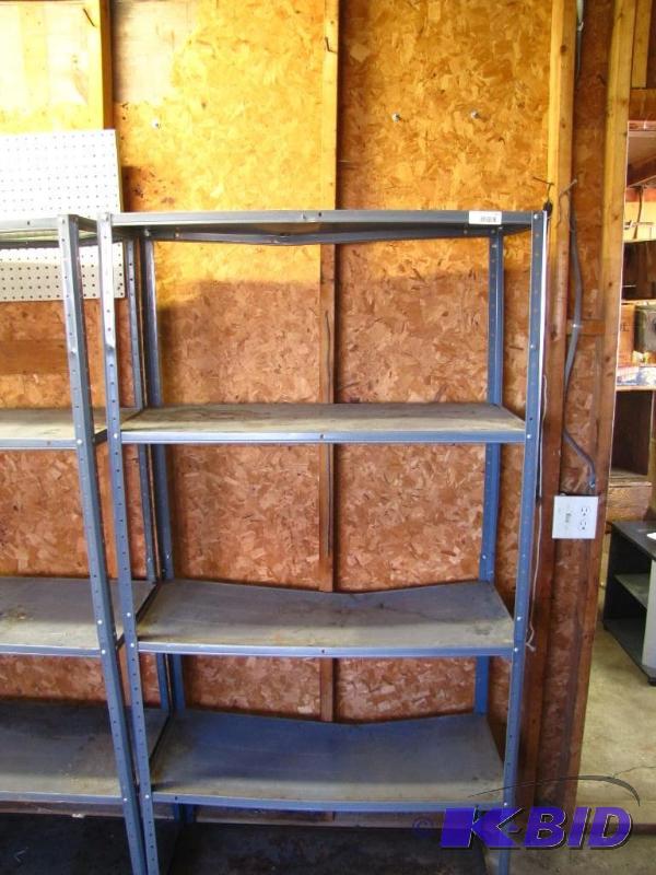lot 197 image: Large metal storage shelf, 4 shelves...