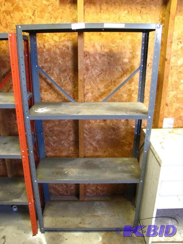 lot 200 image: Large metal storage shelf, 4 shelves...