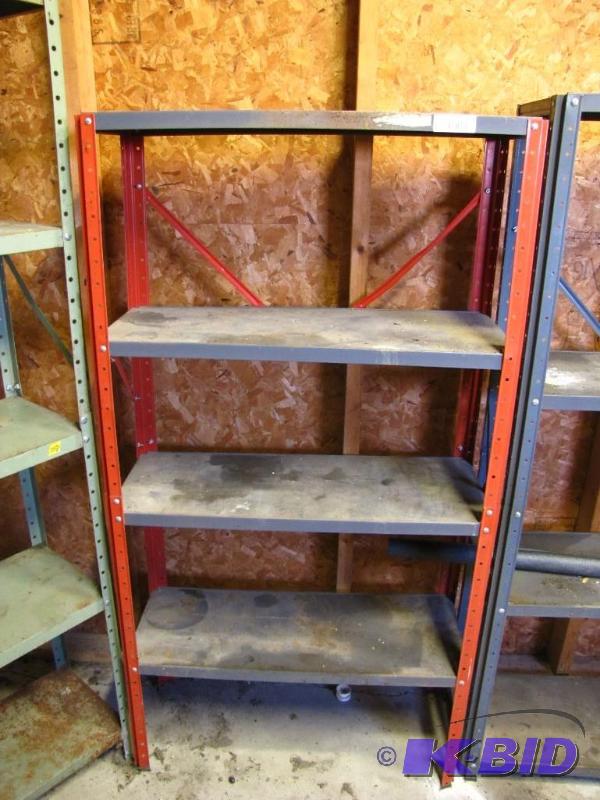 lot 201 image: Large metal storage shelf, 4 shelves...