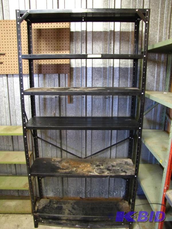 lot 203 image: Large metal storage shelf, 6 shelves...